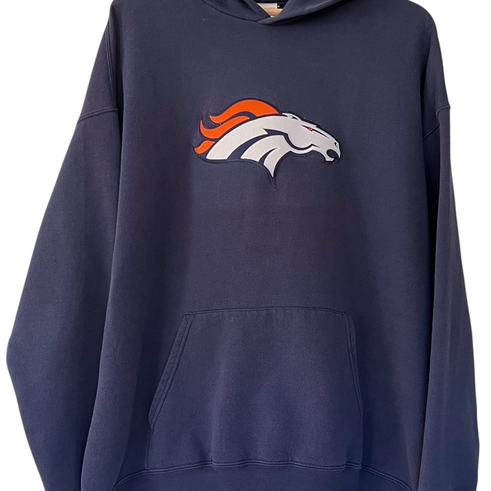 Denver Broncos Vintage Hooded Sweatshirt NFL Embroidered Logo Mens Size XL XXL?